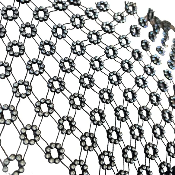 House of Harlow 1960 Rhinestone Sheer Top & Cami SET Black Beaded Revolve Medium - Picture 10 of 10